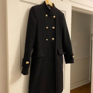Elegant Mango Black Double-Breasted Women's Coat